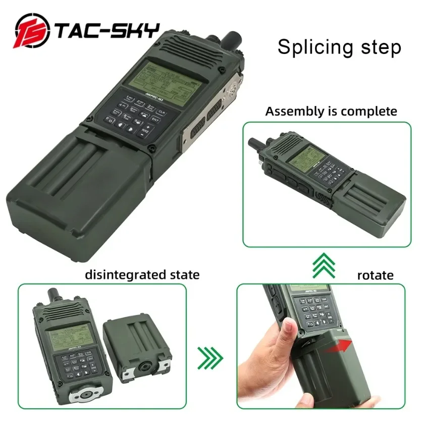 TS TAC-SKY Tactical PRC-163 Harris Military Radio Dummy Virtual Box PRC 163 Non-Functional Walkie Talkie Model for Baofeng UV5R