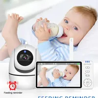 ABM501 Baby Monitor 5''IPS Screen Pan-Tilt-Zoom Camera Video 2-Way Talk Night Vision Temperature 8 Lullabies 3500mAh Battery