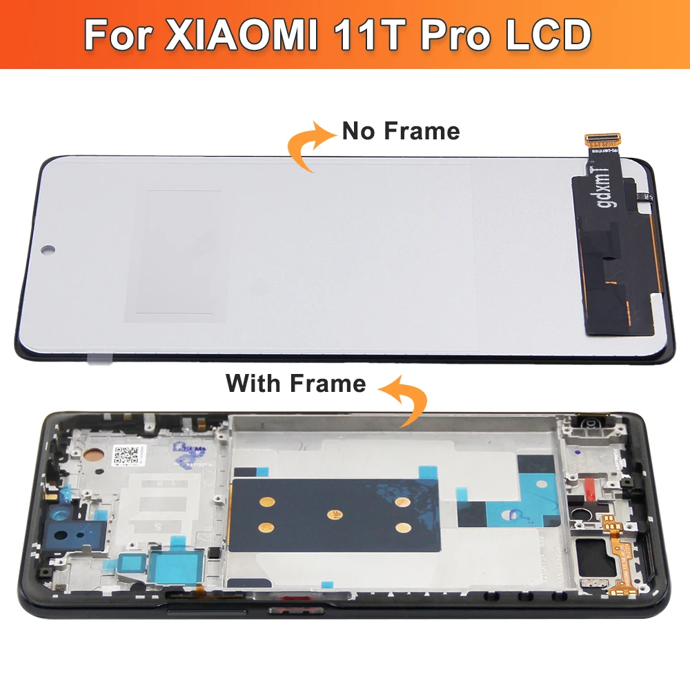 Screen Replacement for Xiaomi Mi 11T Pro 2107113SG Lcd Display Touch Screen Digitizer Assembly With Frame for Xiaomi Mi 11T