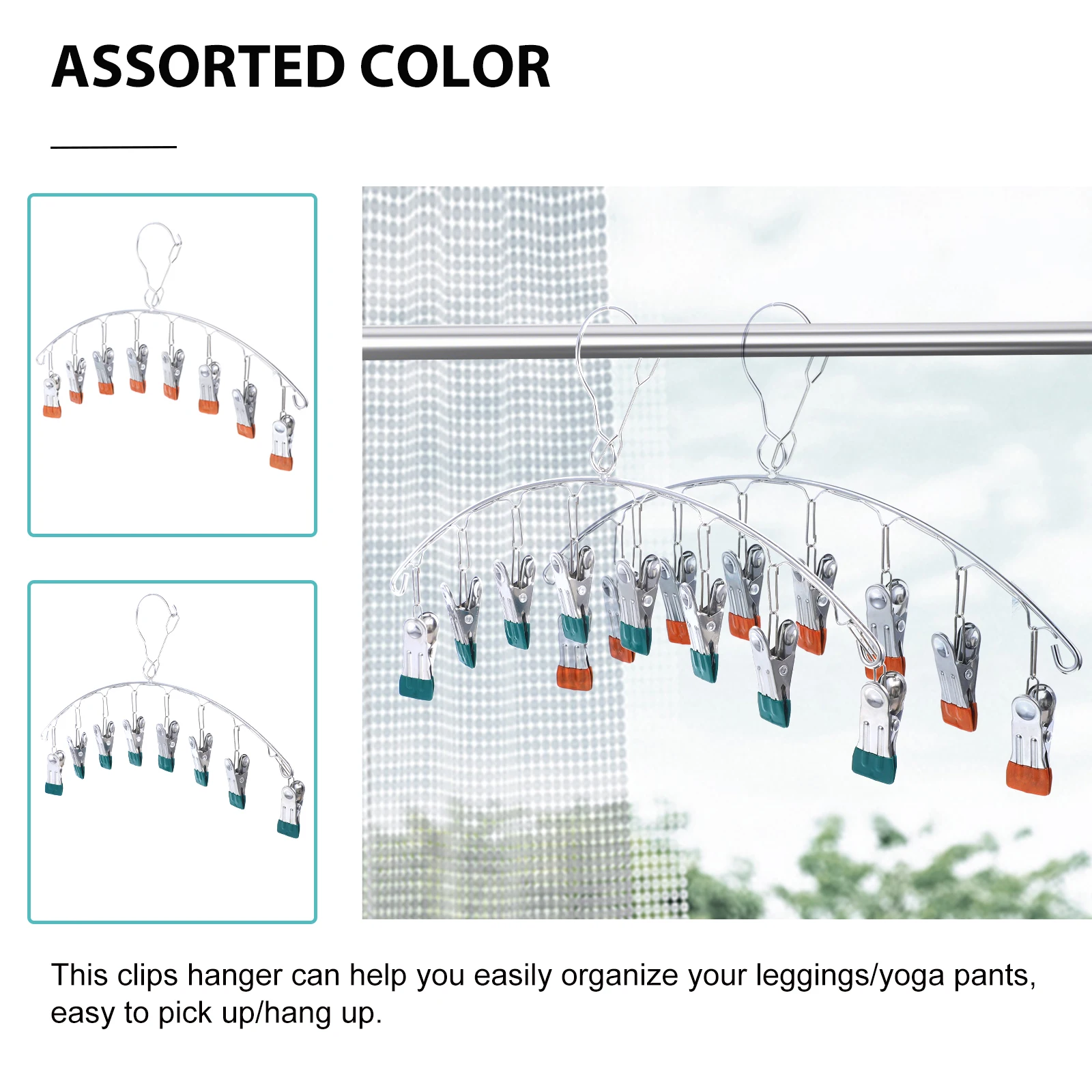 

2pcs Clip Hanger Metal Clips Socks Rack Space Saving Trouser Clothes ganizer Drying System Pant Pant Hangers Hanger