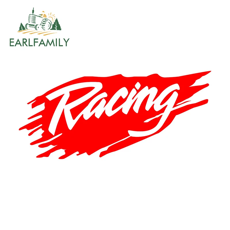 

EARLFAMILY Red Racing Car English Text Sticker Car Decoration Decal Personality Modification Waterproof Car Accessories Decor