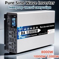 Inverter 12V 220V 10000W 12000W 8000W DC 12v/24v To AC 110v Pure Sine Wave Power Supply Voltage Converter Car Solar Inverter