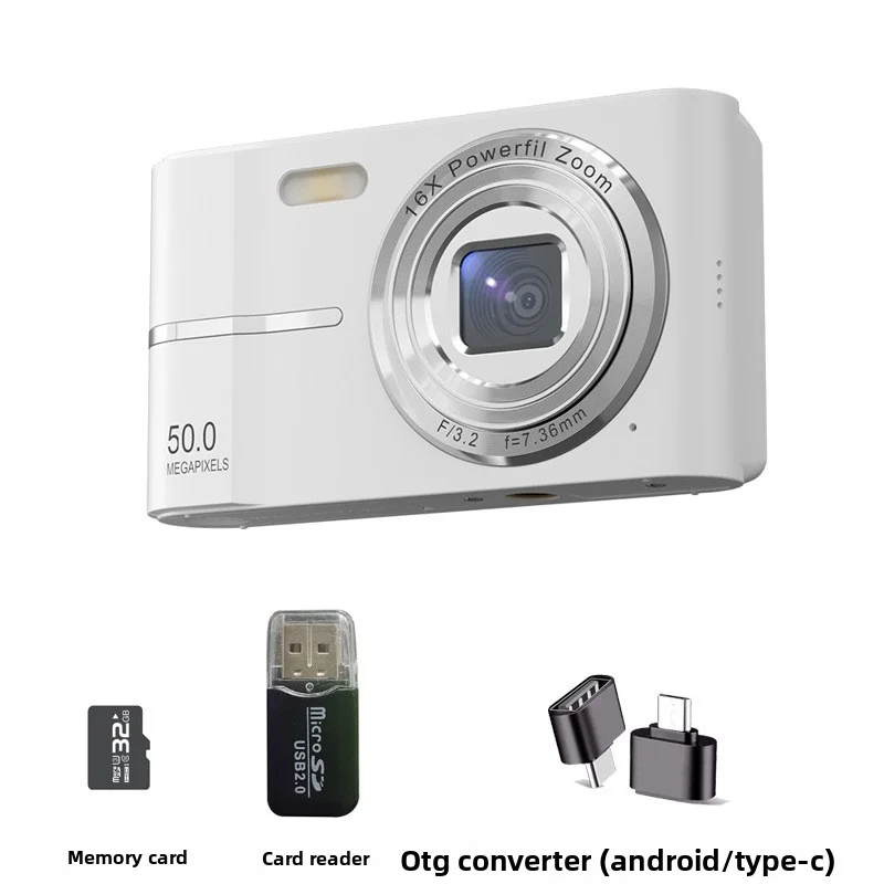 High definition mini digital camera 16x 50MP outdoor anti shake CCD camera portable 2.4-inch screen camera
