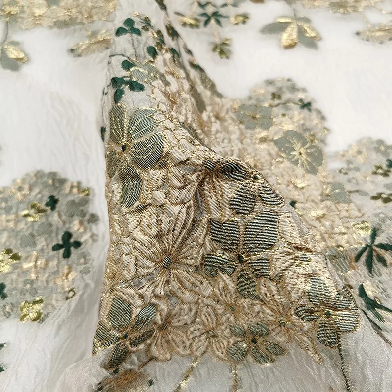 

New organza cut flower fabric transparent and cool dress wedding evening fashion