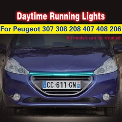 Car LED Daytime Running Light For Peugeot 307 308 208 407 408 206 DRL Fog Lamp Decoration Atmosphere Lamps Flexible Light Strip