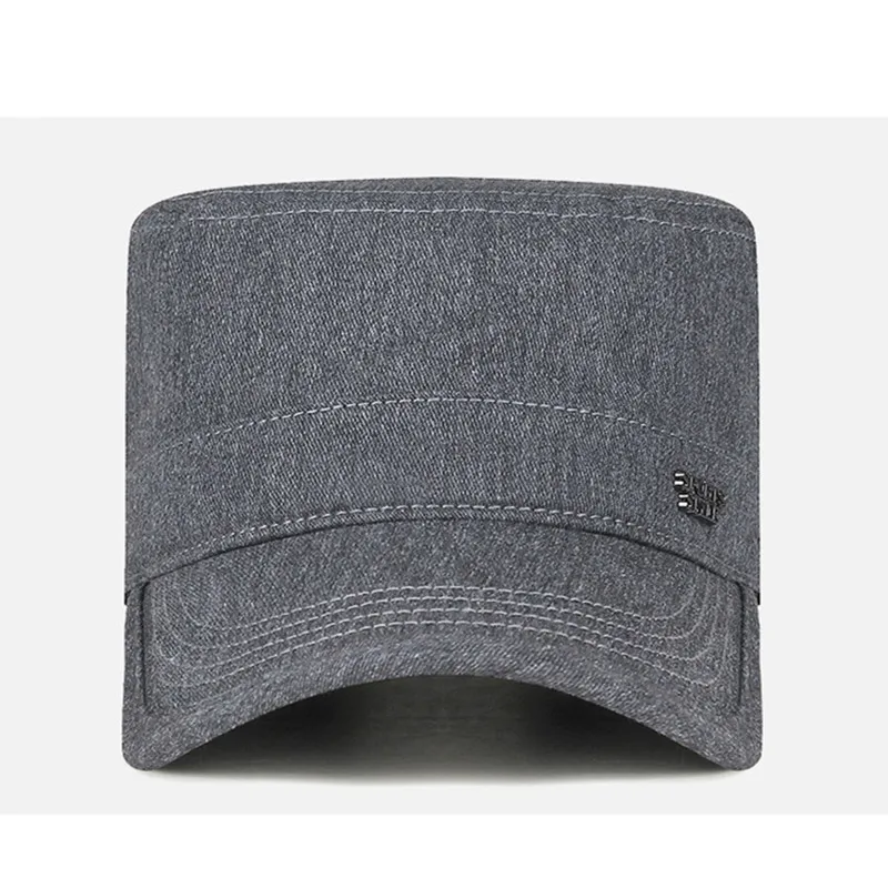 2026 New Autumn Simple Fashion Cotton Military Hats Men's Cap Personality Rear Sealing Adjustable Size Flat Caps gorras 모자 кепка