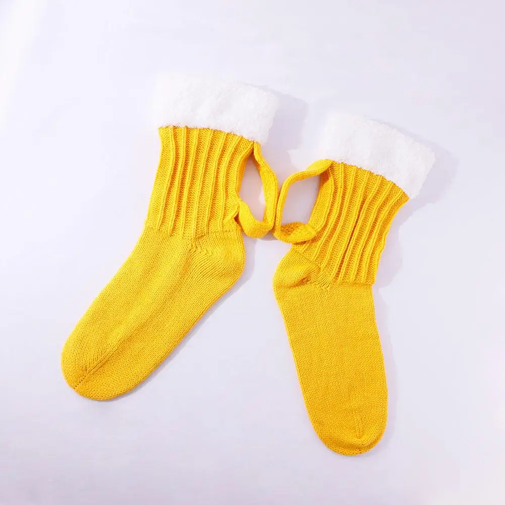3D Beer Mug Pattern Knitted Socks Christmas Gift Mid Calf Warm Thick Acrylic Funny for Men Women Winter Home Sleep Socks view 4