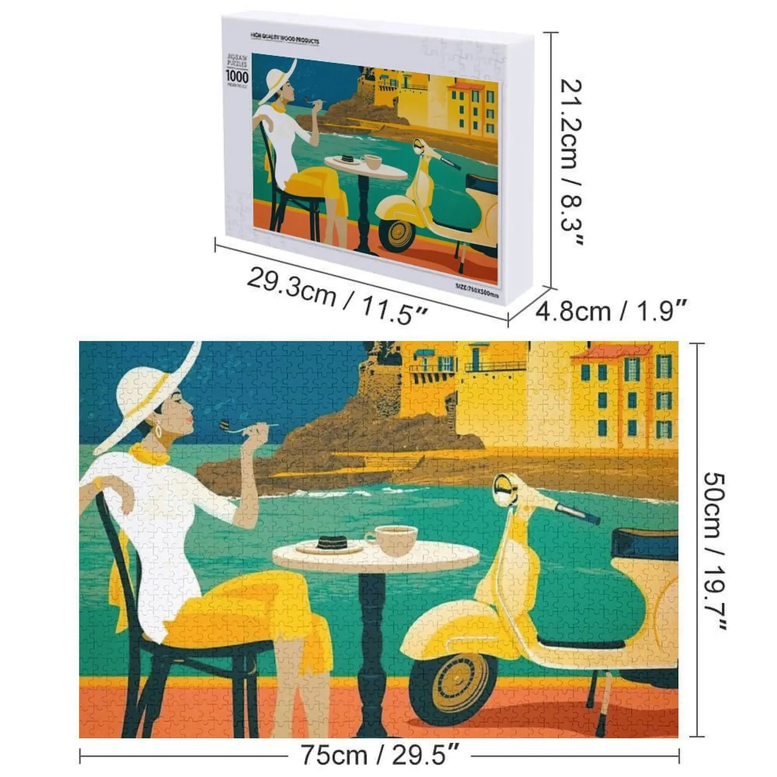 PORTOFINO ITALIA: Vintage Resort Viagem Publicidade Impressão Quebra-cabeça Brinquedos de Natal Escala Motores Quebra-cabeça de imagem personalizada