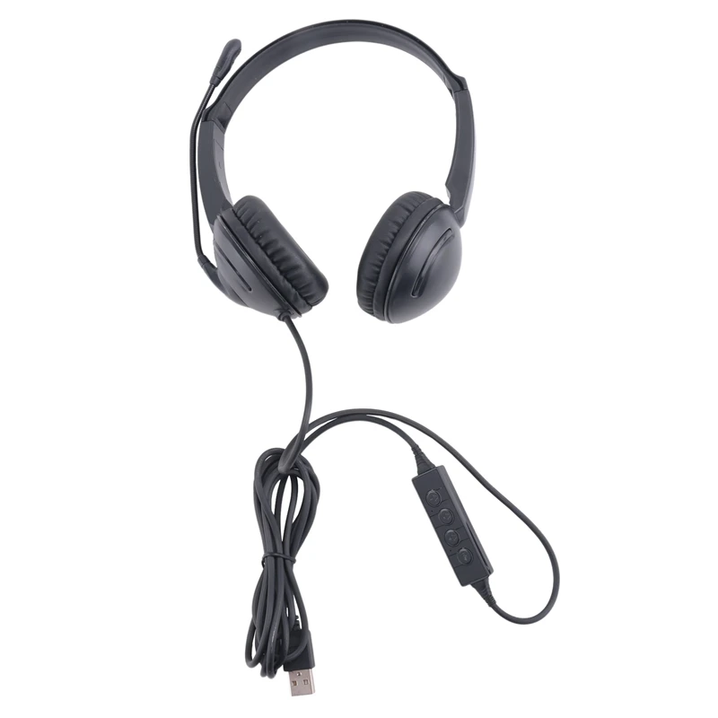 Headset USB Conference Headset Computer Headset Microphone PC Call Stereo Headset Noise Isolation, Anti-Fatigue