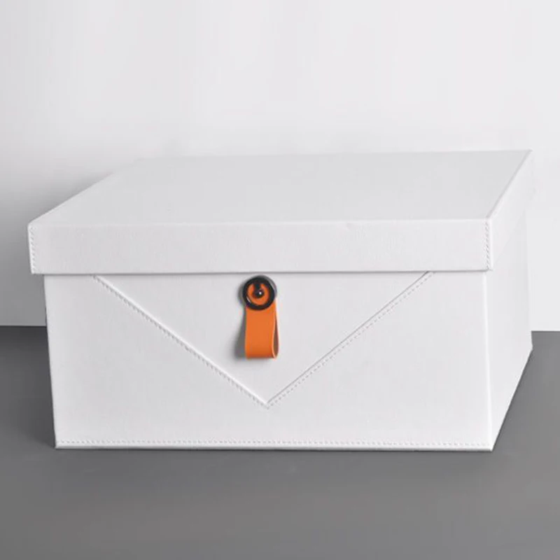 Large Capacity Storage Box Household Leather Organizer Boxes Bedroom Clothes Storage Boxes with Lid Room Sundries Container