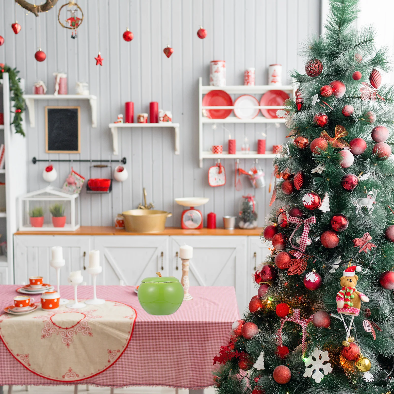 1 قطعة جرة تخزين الحلوى السيراميك غطاء الفاكهة الإبداعية ديكور سطح المكتب الغذاء الحاويات عيد الميلاد زجاجة شاي المطبخ مختومة علبة #6