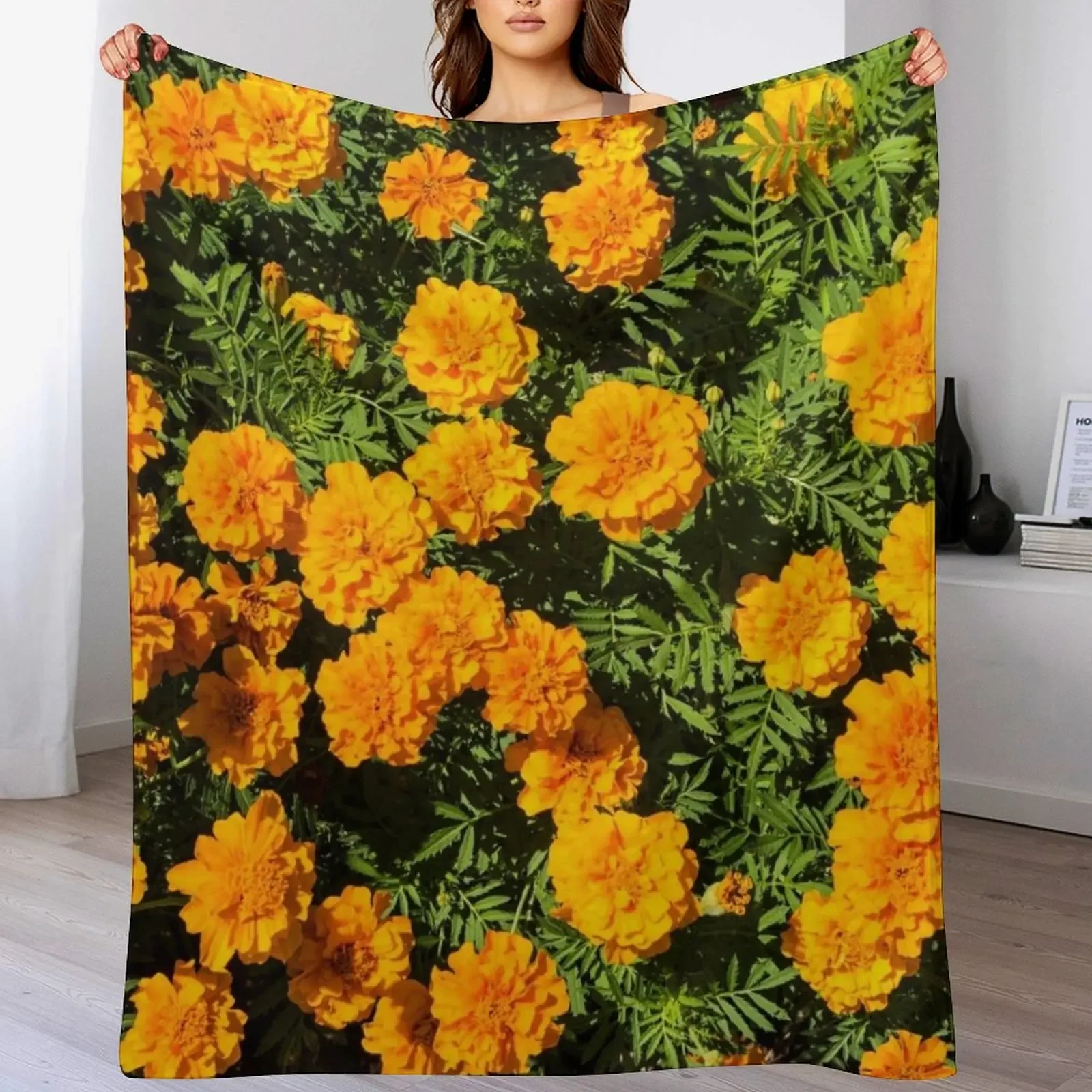 

Marigold Throw Blanket Flannel Moving Hairy Soft Plaid Blankets