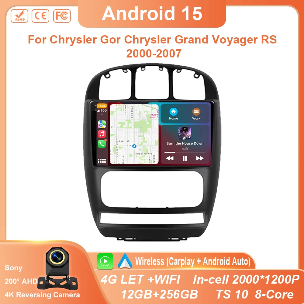 

Carplay Auto For Chrysler Gor Chrysler Grand Voyager RS 2000 2001-2007 Car Radio Player Car Multimedia Video Accessories WIFI