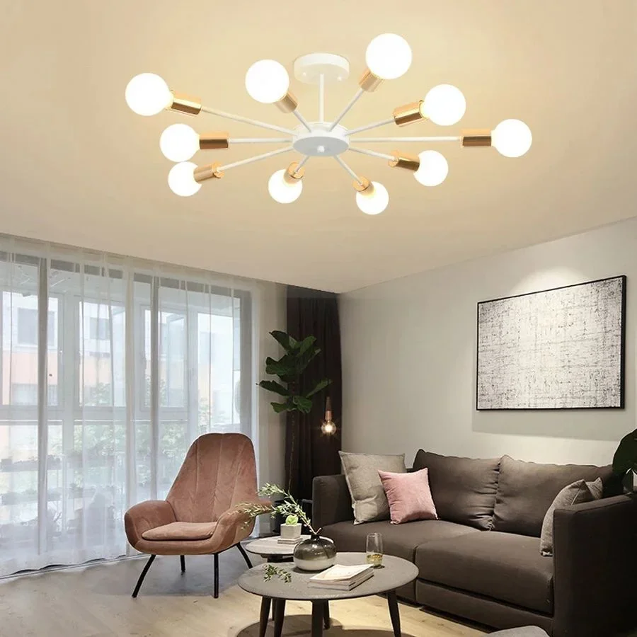 

Indoor Lighting E27 Modern Chandelier Lights 6/8/10 Heads LED Ceiling Pendant Lamps for Living Dining Bedroom Kitchen Decoration