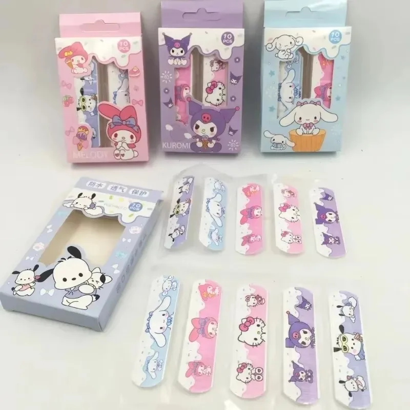 Sanrio Kuromi Adhesive Bandages Cartoon Anime Action Figures Hello Kitty Cinnamoroll Q Figural Cute Medical Products Decoration