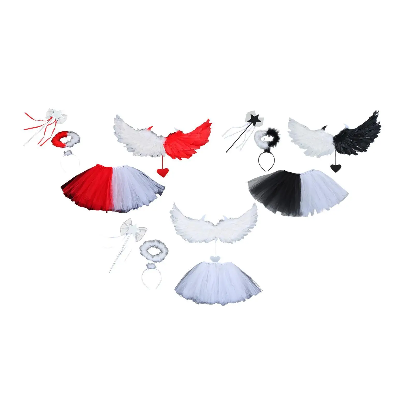 أزياء الملاك للفتيات، ملابس تنكرية للأطفال، تنورة توتو للعب الأدوار، مستلزمات حفلات أعياد الميلاد #2