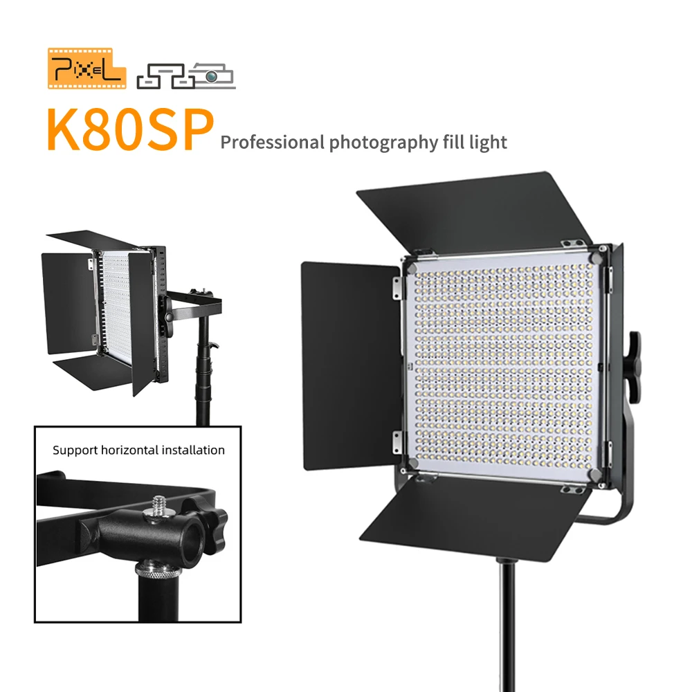 Pixel K80SP 45W LED Photography Light Fill Lights Indoor Micro Film Television Live Studio Soft Lamp Camera Lamp