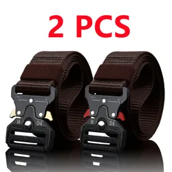 2pcs Versatile Men's Tactical Belts - Durable, Adjustable Design - for Outdoor Hunting & Sports Enthusiasts