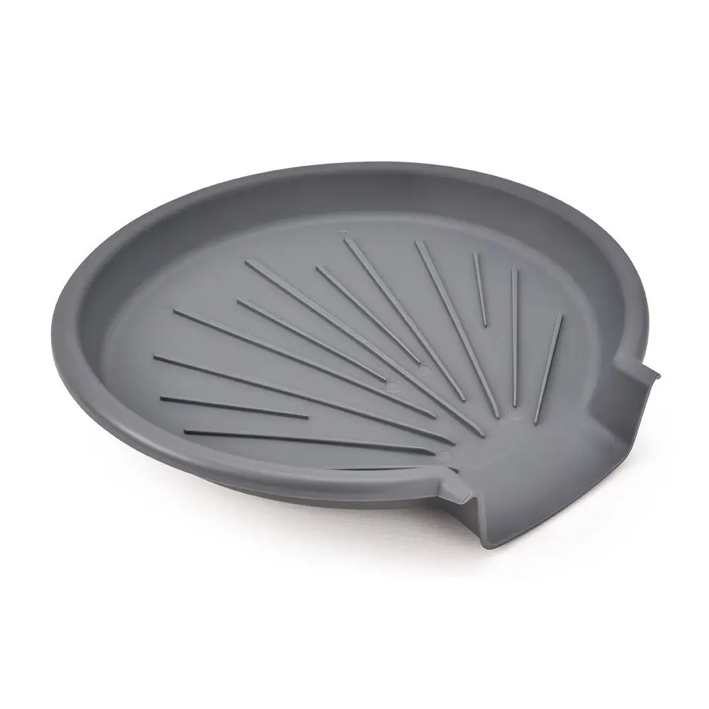 Non-Slip Sink Drain Pad Quick Dry Self Draining Countertop Drain Tray Prevents Water Build Up Grey Dish Drying Mat Cup