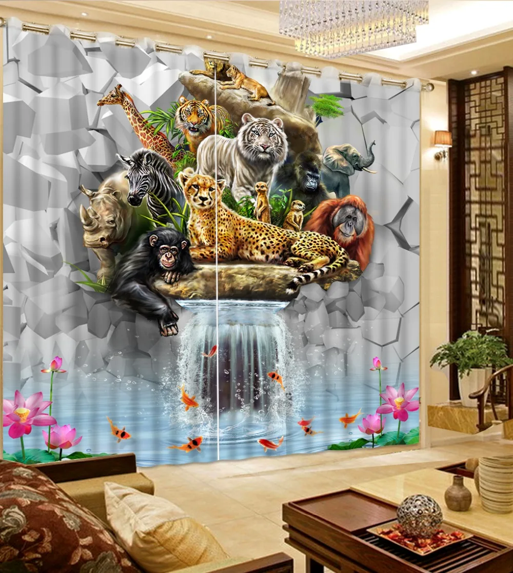 

Роскошные плотные 3D оконные шторы для гостиной, фото 3D шторы для гостиной, оконные мультяшные шторы