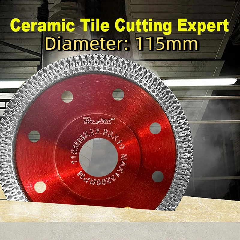 ใบตัดกระเบื้องเซรามิกแบบแห้ง ขนาด 115 มม. สำหรับตัดกระเบื้องพอร์ซเลน กระเบื้องเซรามิก กระเบื้องสโตนแวร์ แบบบางพิเศษ