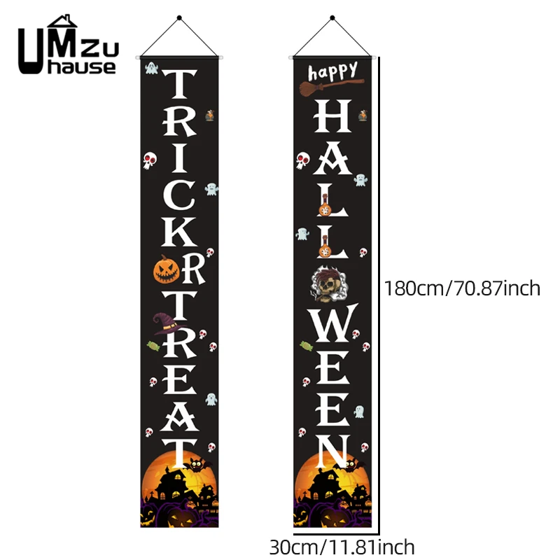 Banery na Halloween Dekoracja Drzwi Przednie Ganek Ściana Mantel Wiszący Para Zewnętrzny Kryty Podwórko Dom Impreza Świąteczna Zabawny Wystrój DIY