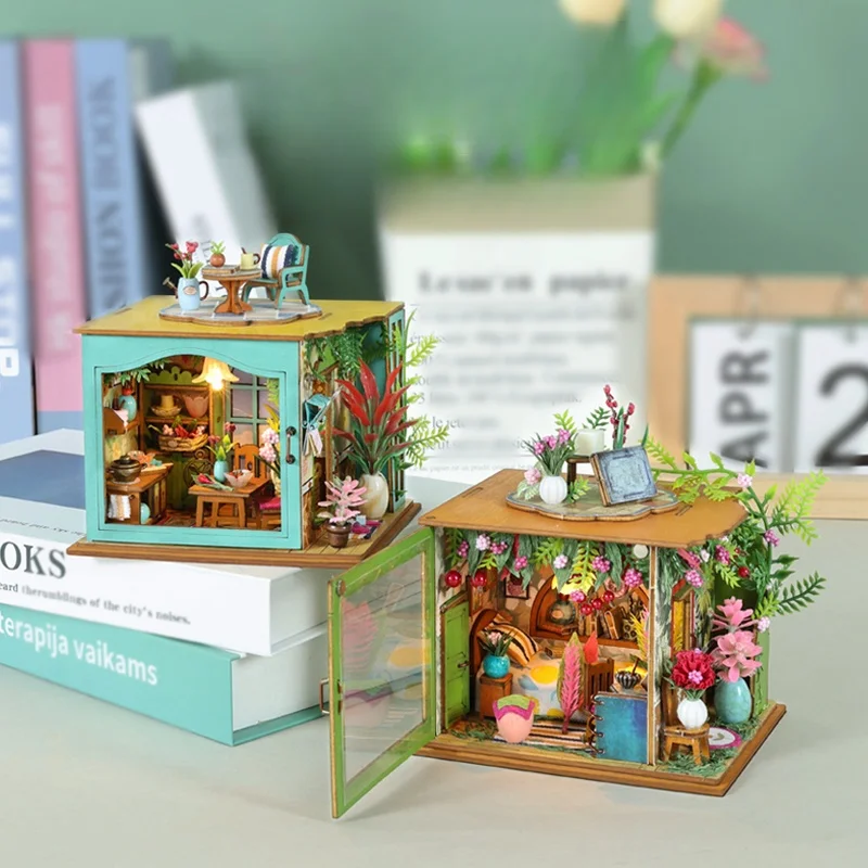 ミニモデルハウスセット、3Dパズル、DIY手作りコテージ、組み立てられたモデルハウス、休日のお祝い、ティーンエイジャーへの誕生日プレゼント