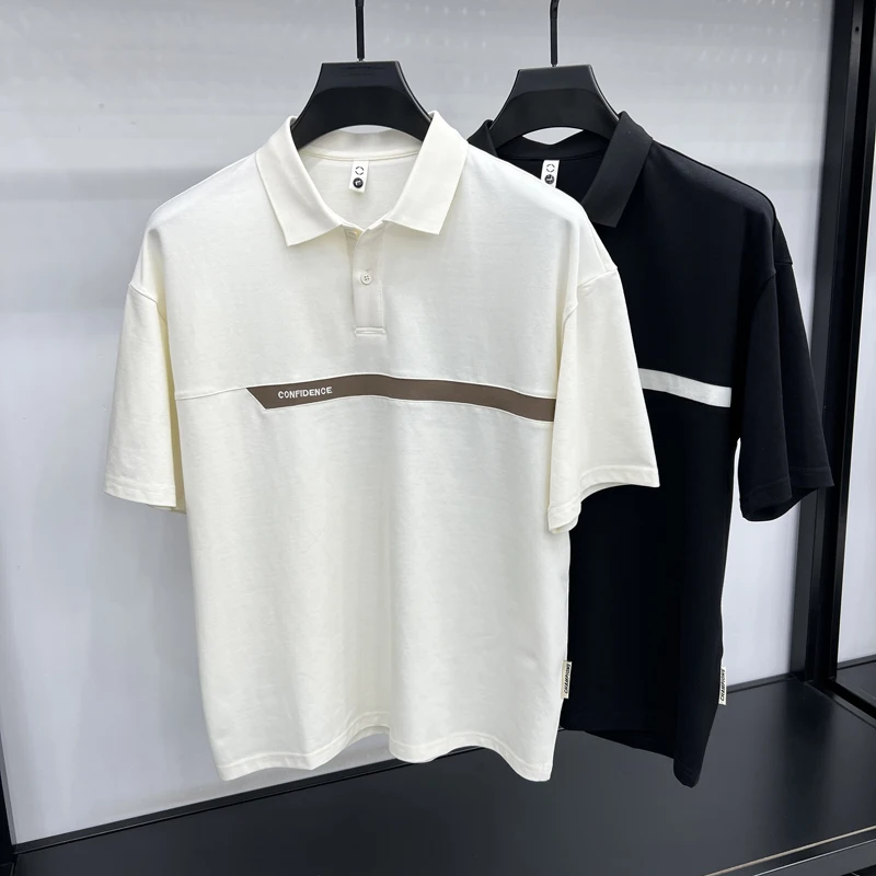 Brand High-end Design Men's Polo Shirt Lapel Contrasting Color Short-sleeve Korean T-shirt Summer Fashion Trend Versatile Men's