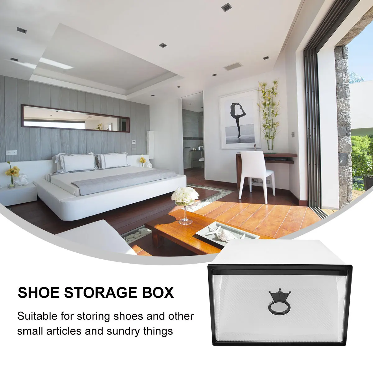 Caixa de sapato transparente espessada dobrável, tipo gaveta de plástico de grande capacidade, organizador de armazenamento de sapatos empilhável, sapatos portáteis