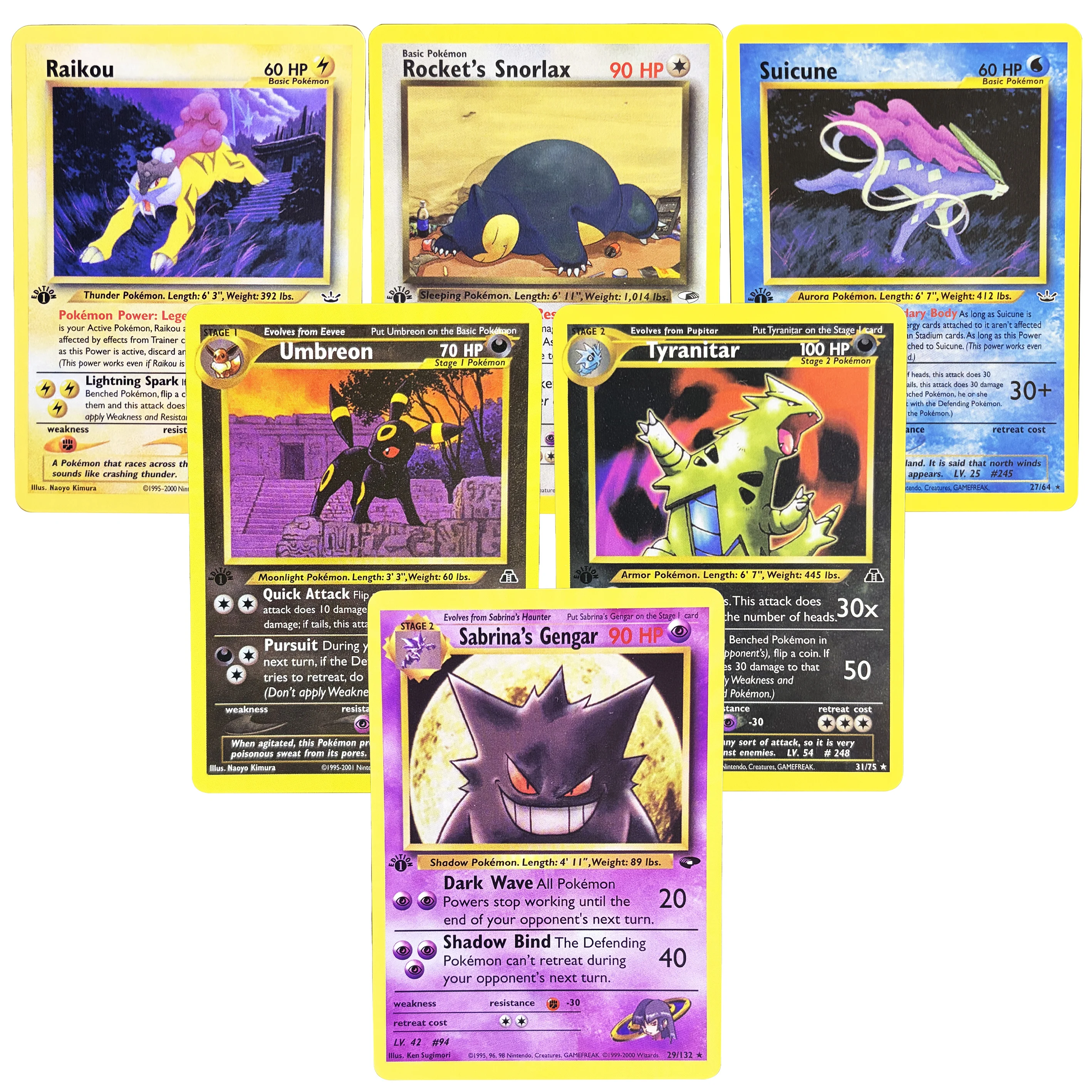 PTCG Cards Neo & Gym Series Non-Holo Collection Highlight Sabrina's Gengar #29-132 Classic Retro Pocket TCG Game Cards DIY Gift