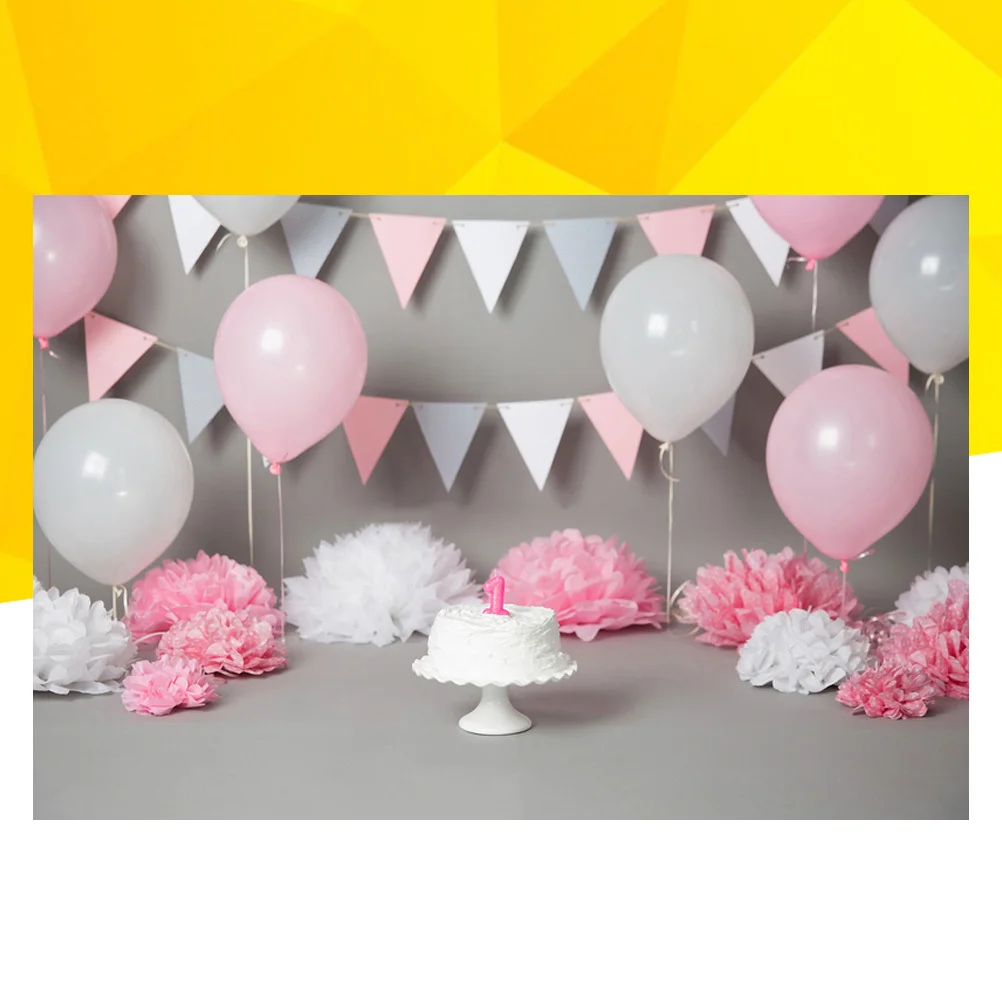 

Balloon Flower Background 3D Cartoon Print Seamless 1St Birthday Backdrop For Photography Studio Wall Props Birthday