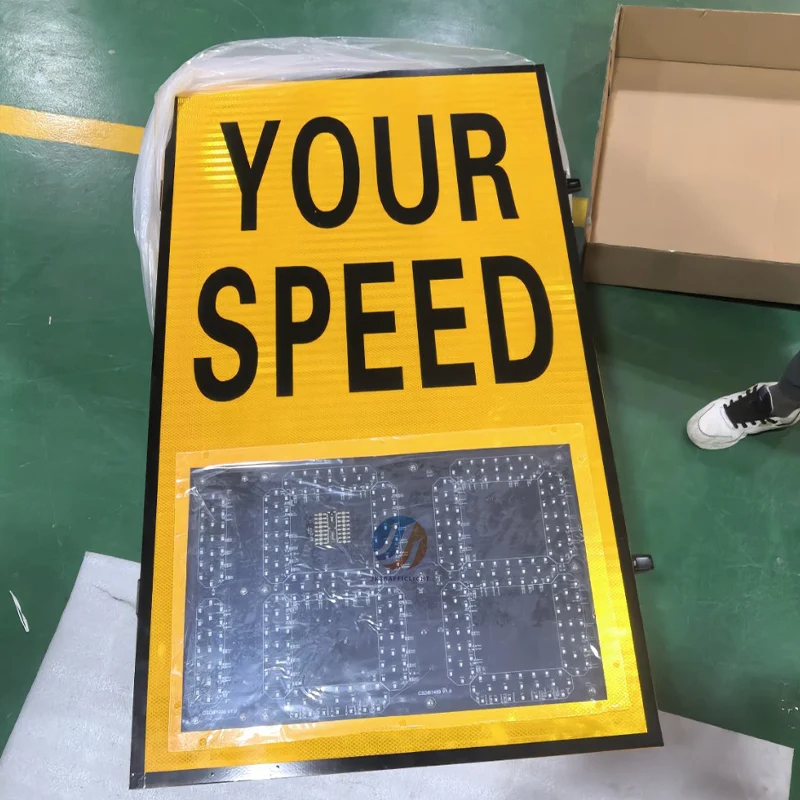 CE Certification Led Display Radar Speed Limit Sign Board Three Digital Speed Display Radar Traffic Sign Slow Down Speed Sign