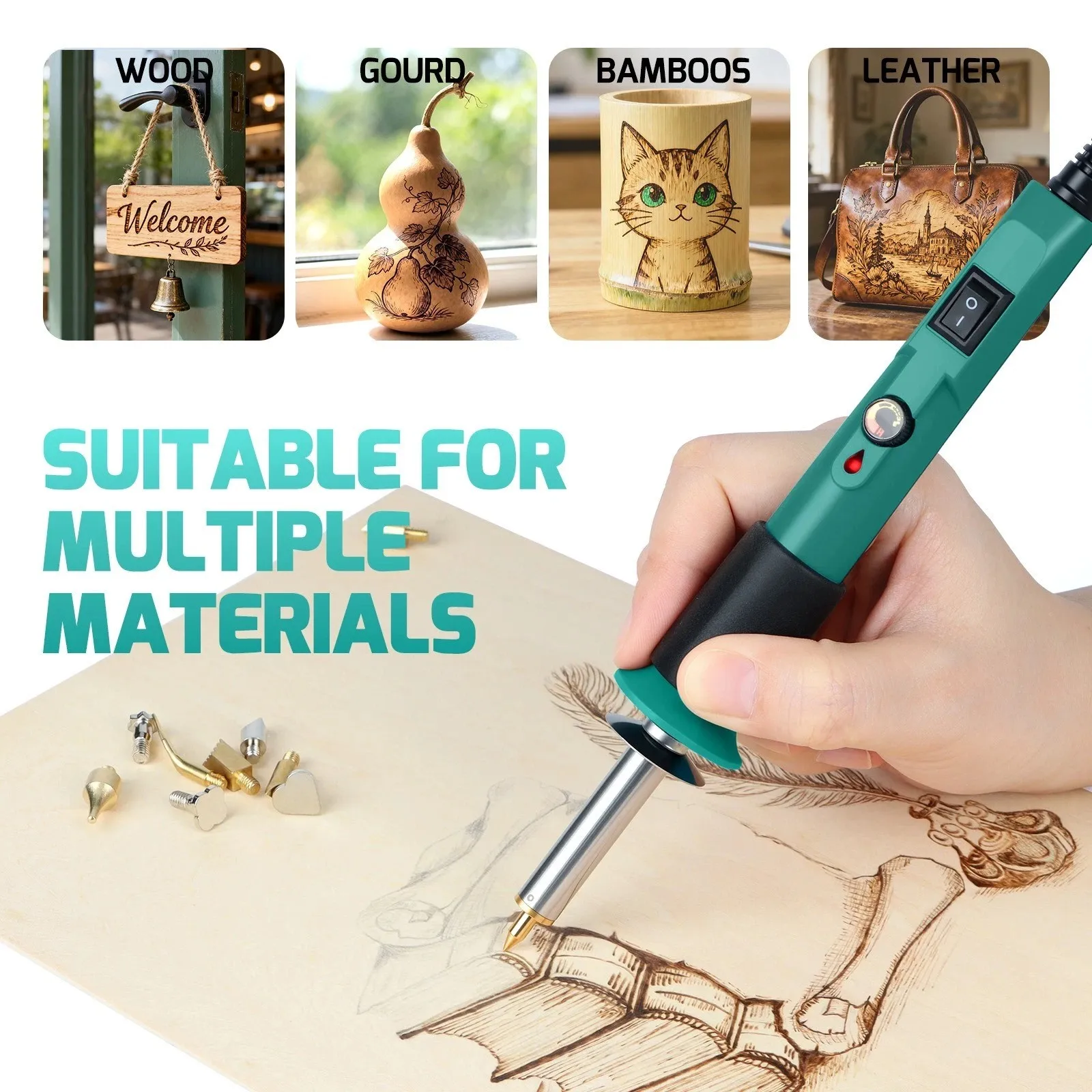 YIHUA DIY Hand Tool Soldering Iron for Plastic Welding Home Pyrography Leather Ironing Tool Car Bumper Welding 930-IV Portable