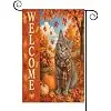 Fall Floral Maple Leaf Pumpkin Garden Flag Double Sided Welcome Plaid Gray Cat Small Burlap Yard Flag House Seasonal Farmhou llz