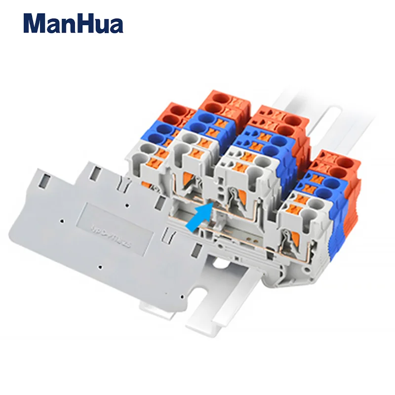 ManHua 10 Pcs D-PTTB2.5 End Cover For PTTB2.5 Din Rail Terminal Blocks End Cover Plate