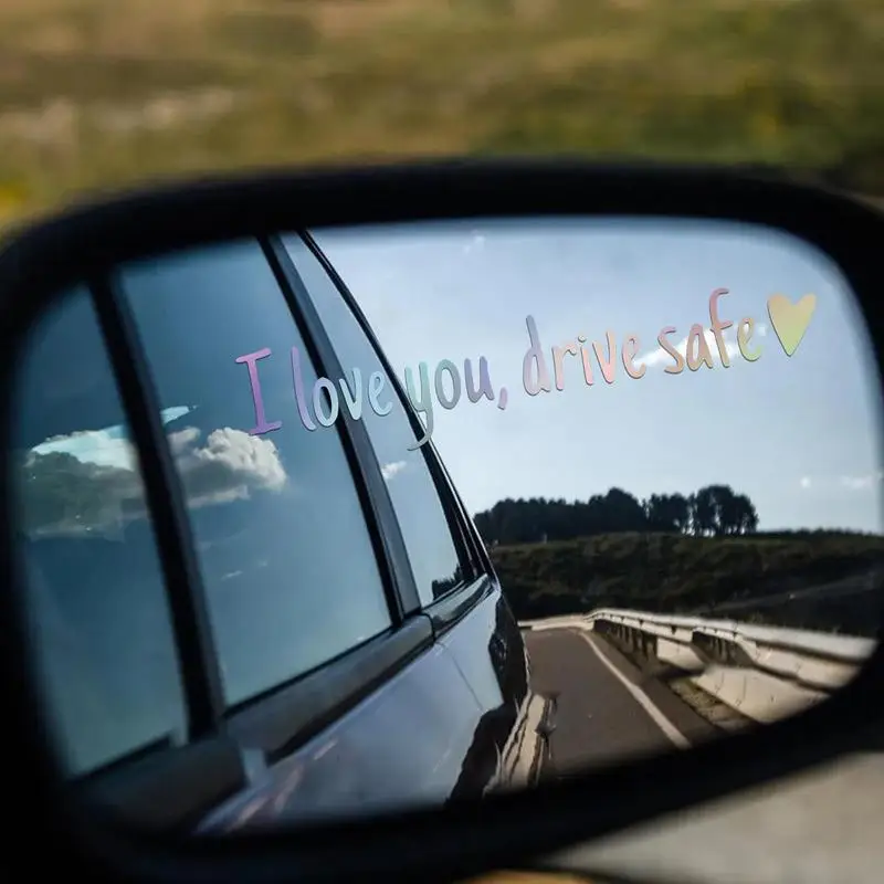 Drive Safe Sticker I Love You Drive Safe Heart Decal Windshield Letter Sticker Miniature Car Decal Auto Decor Waterproof For