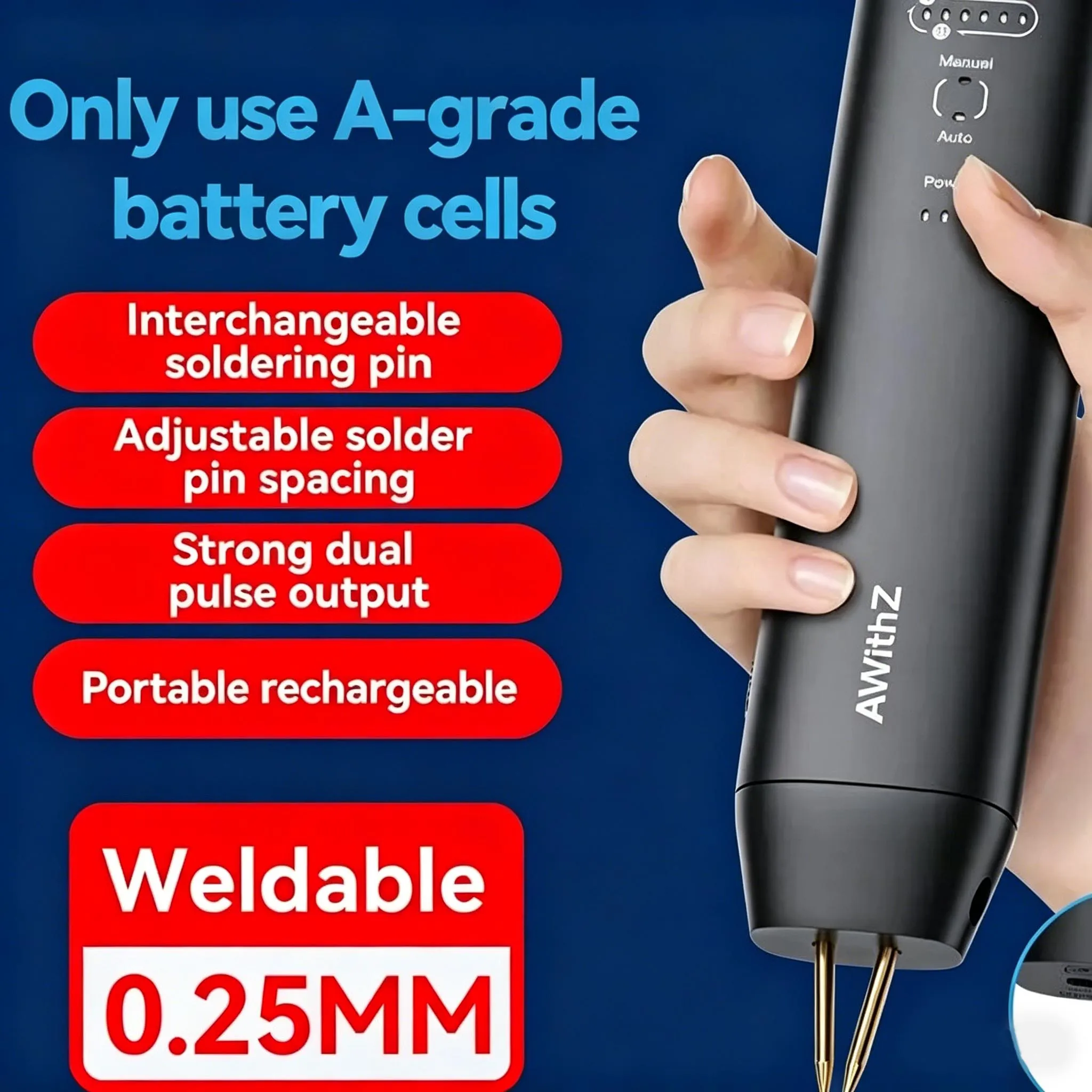 

Portable Spot Welder DIY Handheld Spot Welding Machine 11 Gears Adjustable Energy Storage Spot Welding for 18650 Battery