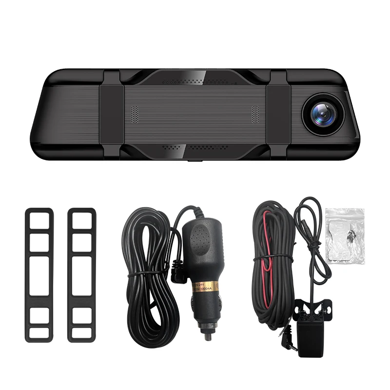 Cámara de espejo de 5MP para coche, grabadora de vídeo con pantalla táctil, espejo retrovisor Dashcam DVR, caja negra opcional, lente Dual DVR, cámara de salpicadero retrovisor