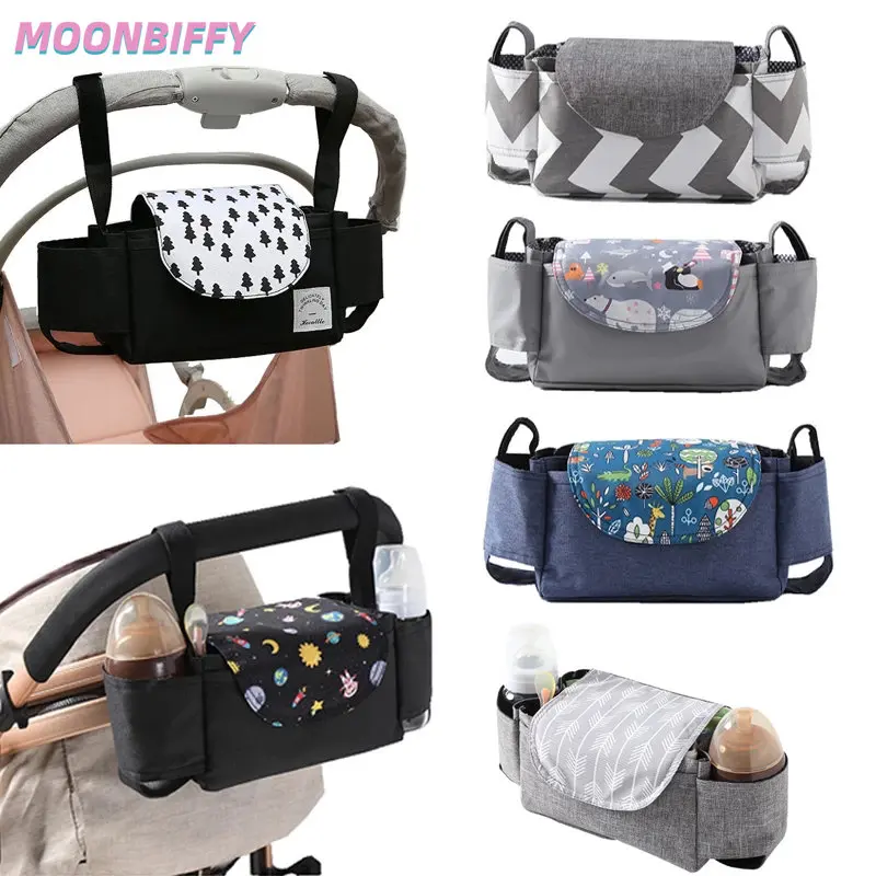 

Diaper Nappy Storage Bag Stroller Organizer Baby Stroller Accessories Cup Holder Trolley Organizer Travel Outdoor Nursing Stuff