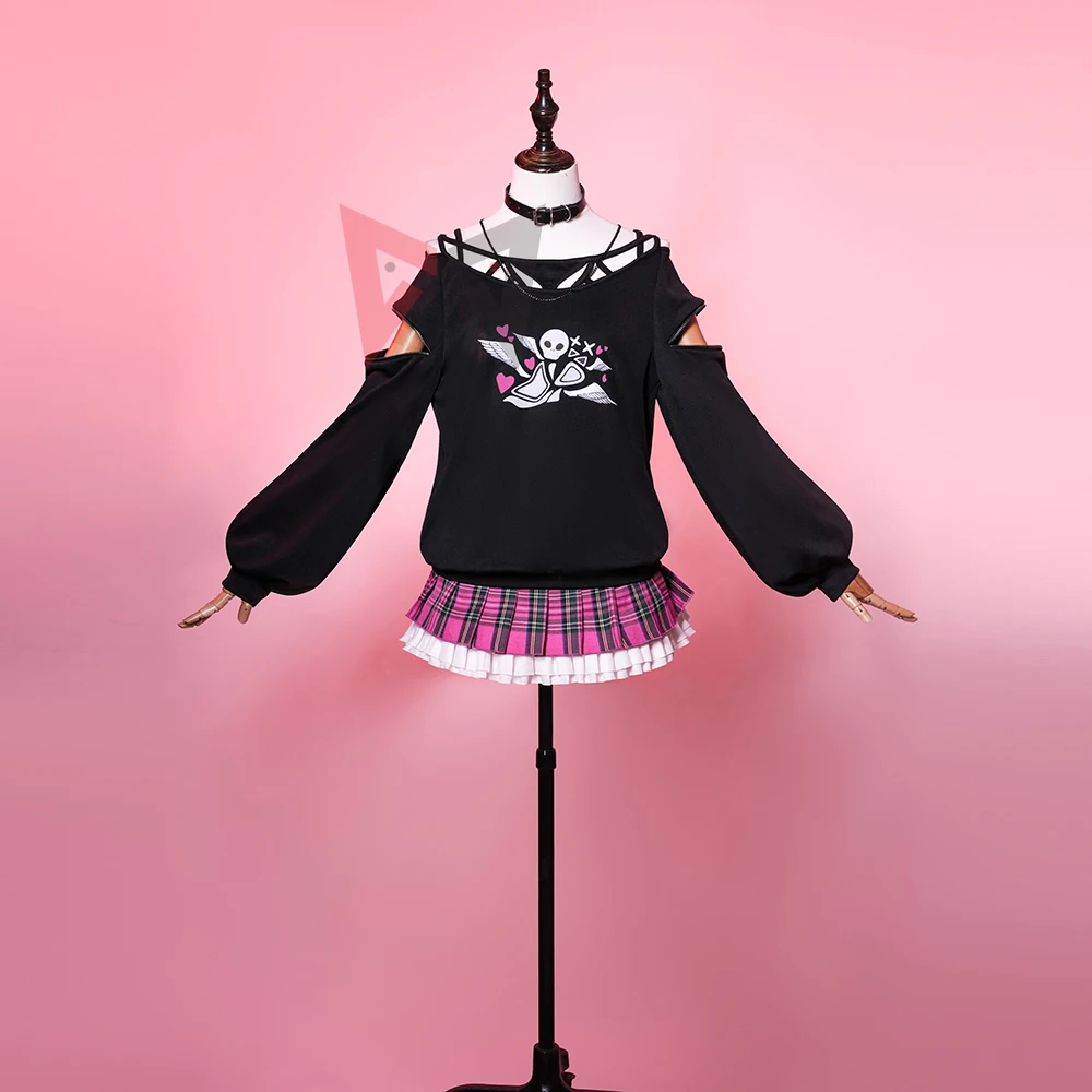 

New Kagamineng Rin Cosplay Costume Shirt Skirt Necklace For Game Party Custom Made