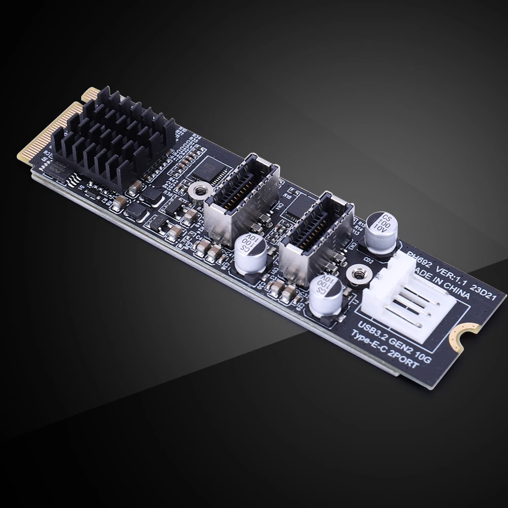 NVME NGFF M-Key To Dual Type-E USB 3.1 Front Expansion Adapter 10Gbps Front Expansion Cards Adapter Express Card Adapter