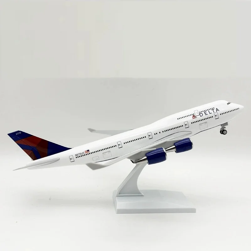 Simulação 30cm resina fundida b747 delta airways b737 modelo de aeronave acabado lembrança hobby coleção brinquedo modelo avião displ