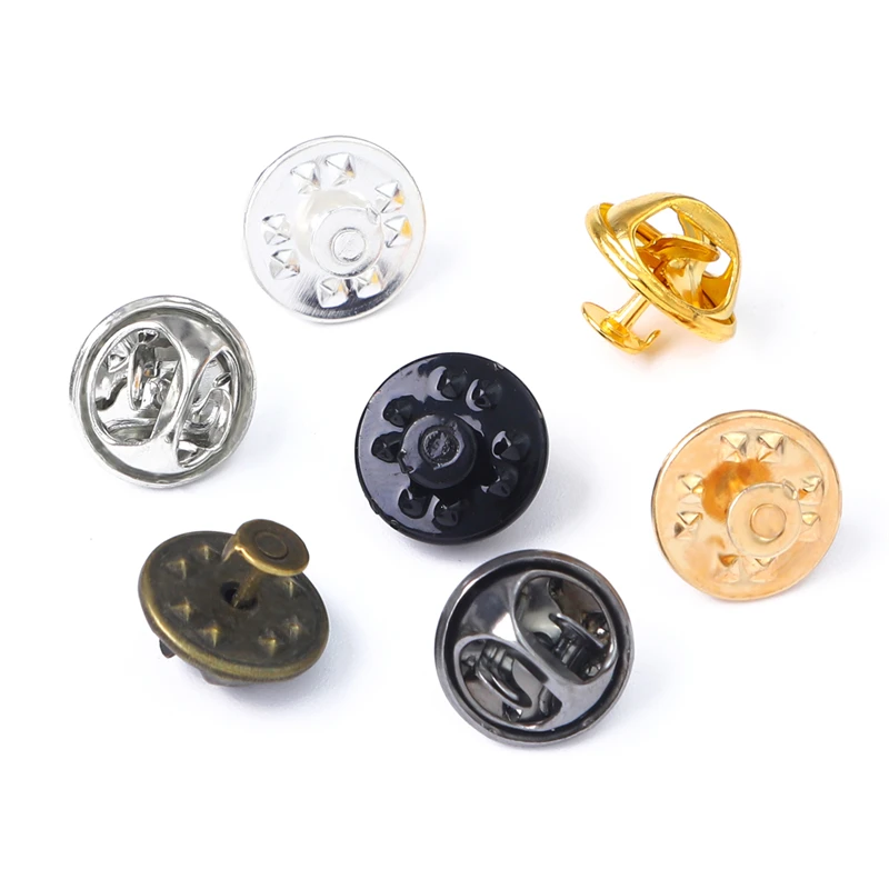 30set Metal Blank Brooch Base Holder Butterfly Pins Badge Clasps Nail Tie Back Tack Lapel Buckle Settings For Diy Jewelry Making