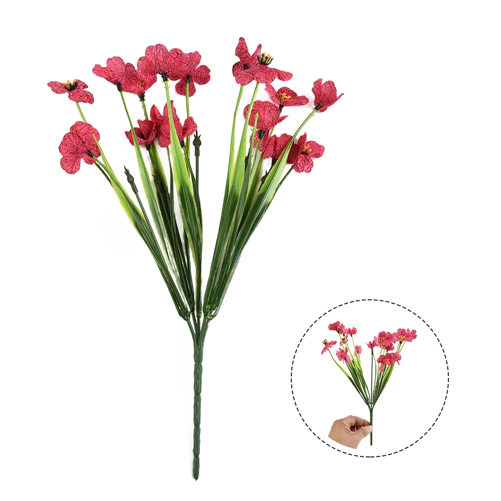 Outdoor Plastic Plants 18 Bunch Of Artificial Flowers 31cm Decorative Flower DIY Wedding Home Decor Household Product