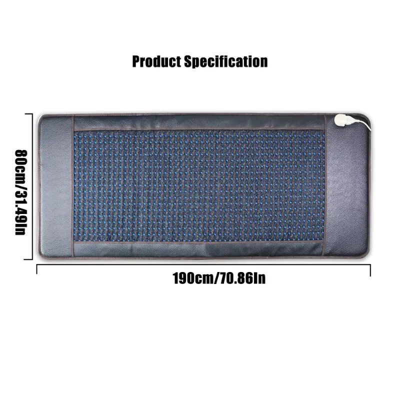 190*80cm 옥 가열 매트리스 마사지 침대, 천연석 매트 열 치료 기능으로 통증 완화 및 스트레스 해소 마사지 패드