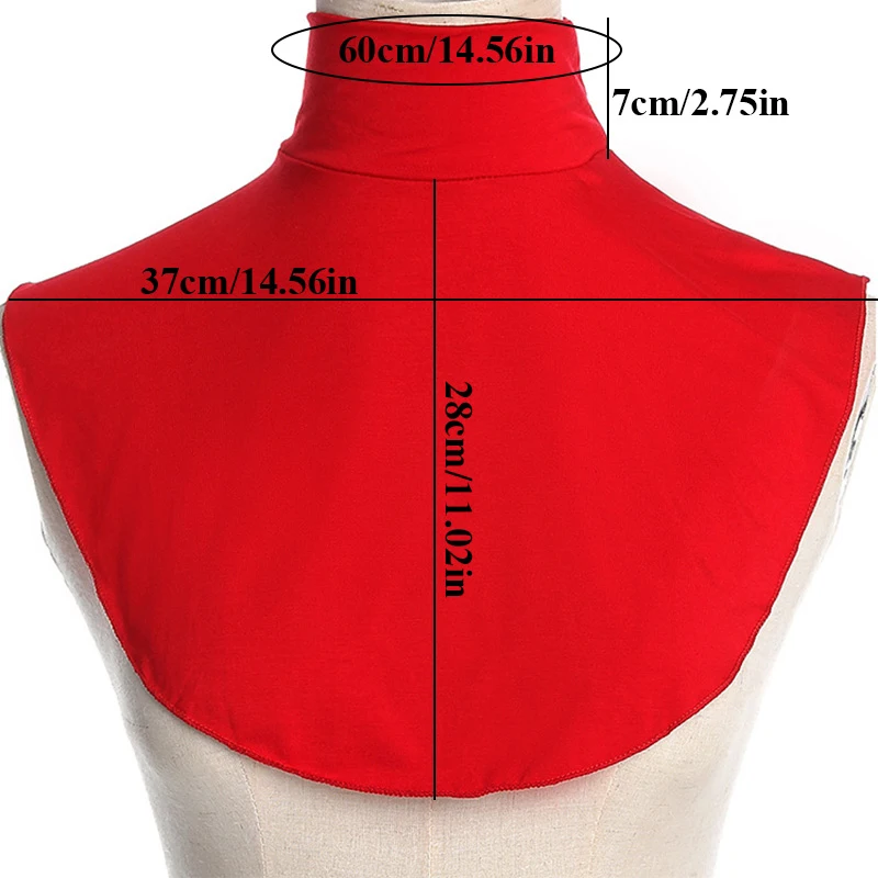 여성용 심플 디키 가짜 칼라, 모달 하프 칼라, 단색 터틀넥, 하이 넥 커버, 분리형 넥 칼라, 패션