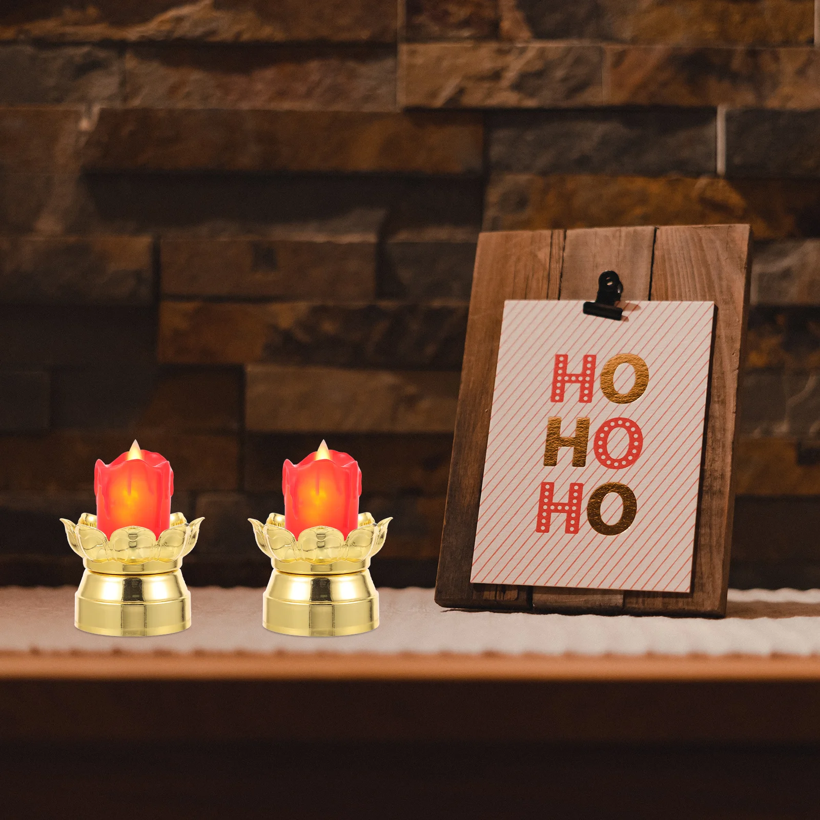 

4Pcs Candlestick Plastic Holder Vintage Buddhist Decoration Home Temple Lotus Holders