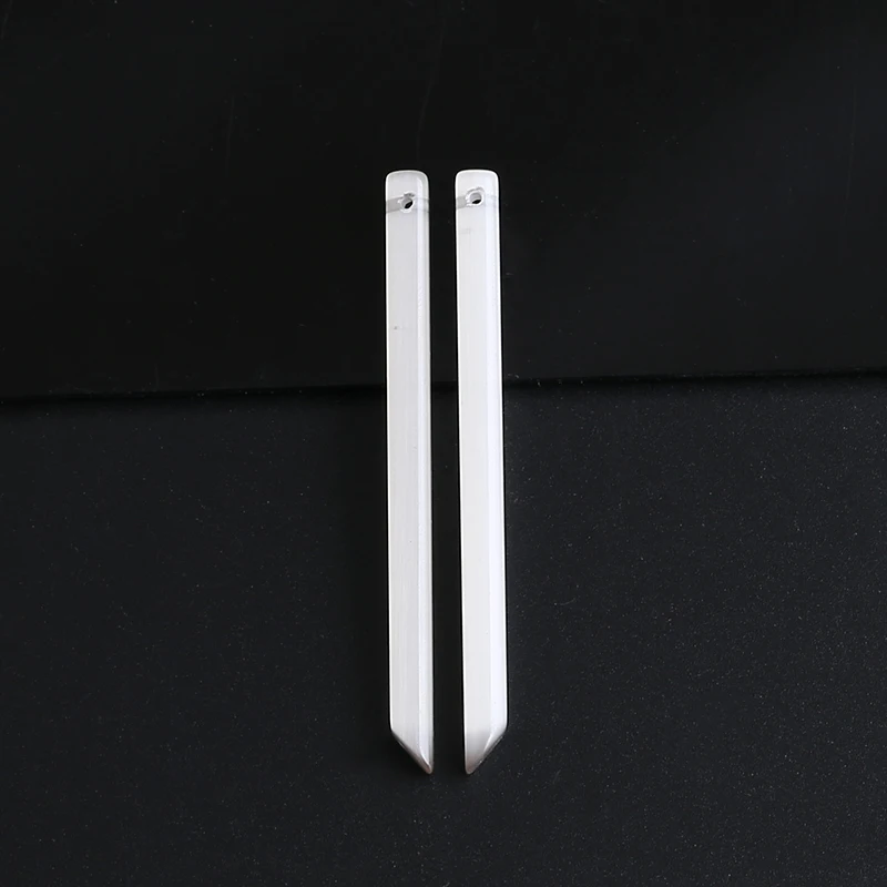 Cymophane Long Dangle Earrings Beads For Jewelry Making, Artificial Stone,  DIY Necklace Earrings 56x4x4mm,4.7g