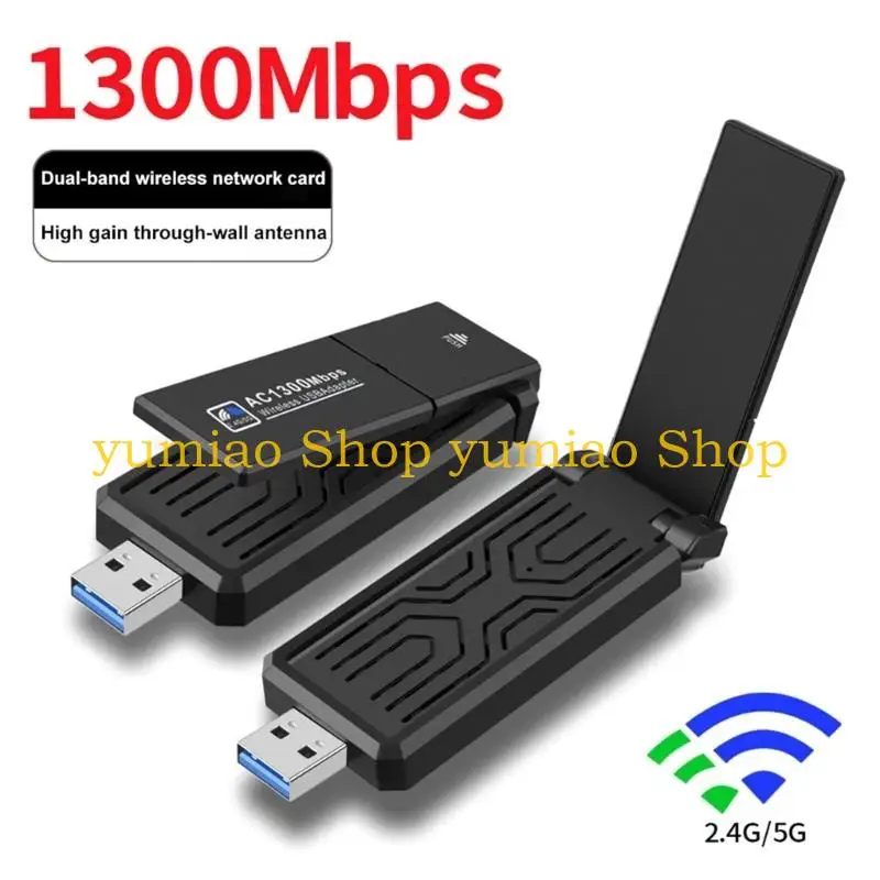 587B USB3.0 Networkcard 1300Mbps Dual Band 2.4G/5GHz Receptor adaptador WiFi inalámbrico