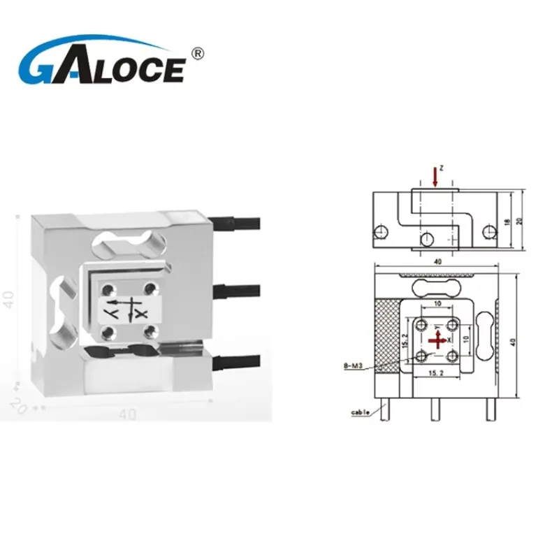 NEW GALOCE GPB160 Customized Multi 3 Axis x y z direction compression and tension Force Sensor  Load Cell 10N 30N 50N
